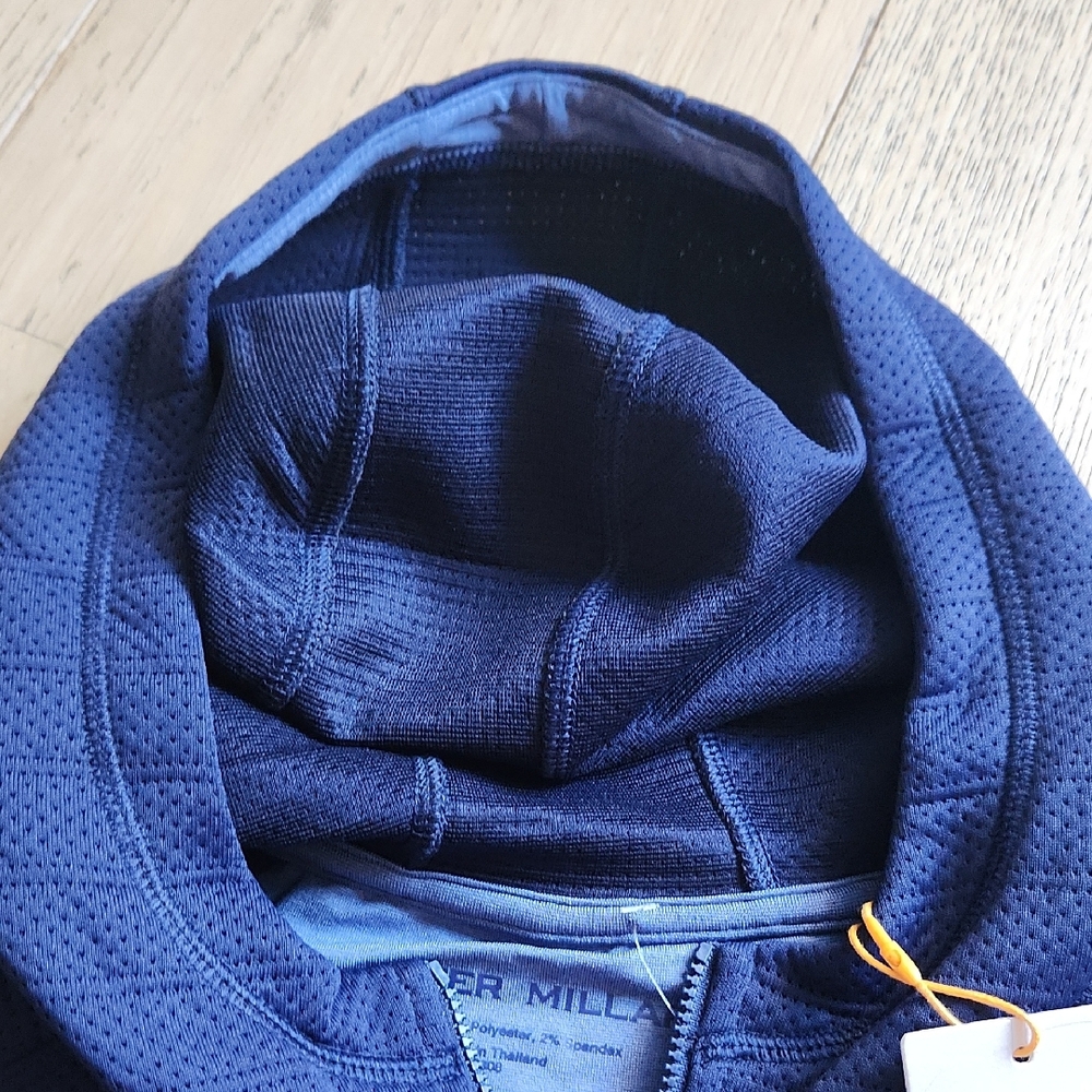 Peter Millar Orion Performance  Knitted Hoodie in Navy - Picture 10 of 14